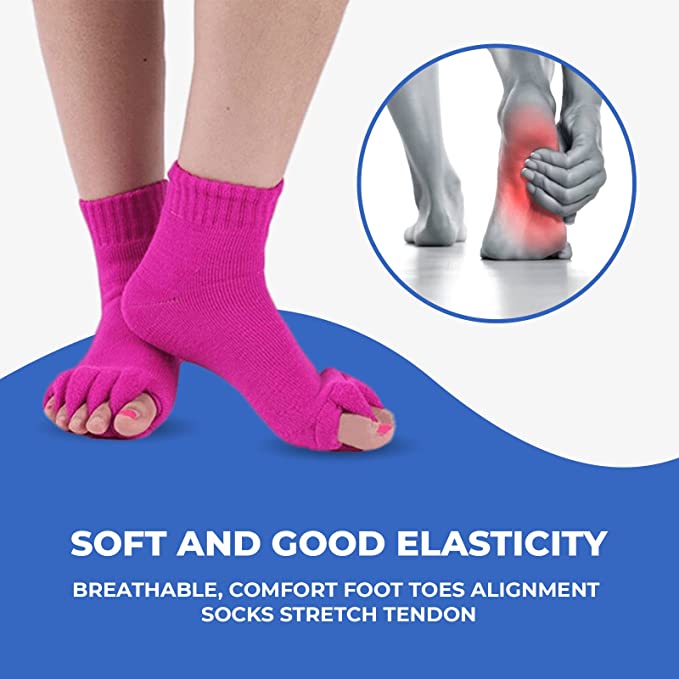 Foot Care Yoga Gym Cotton Toe Separator Socks Straightener Massager  Corrector